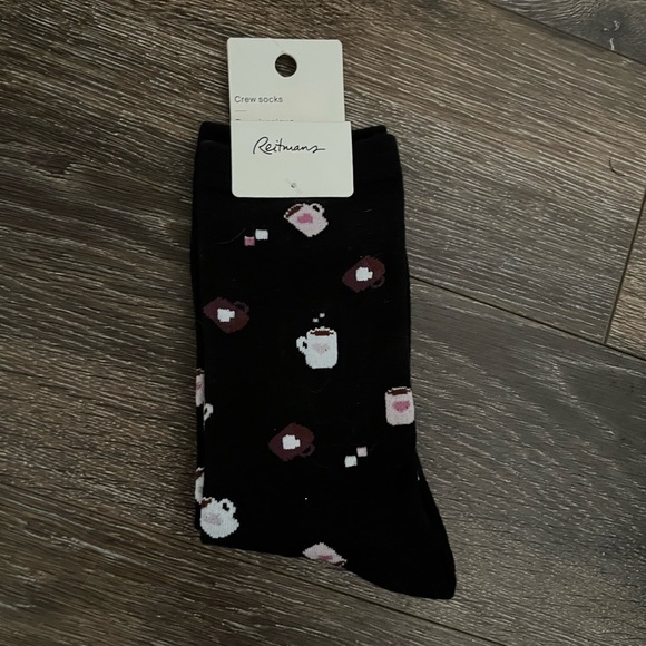Ladies Tea Time Crew Socks one size - Picture 1 of 2